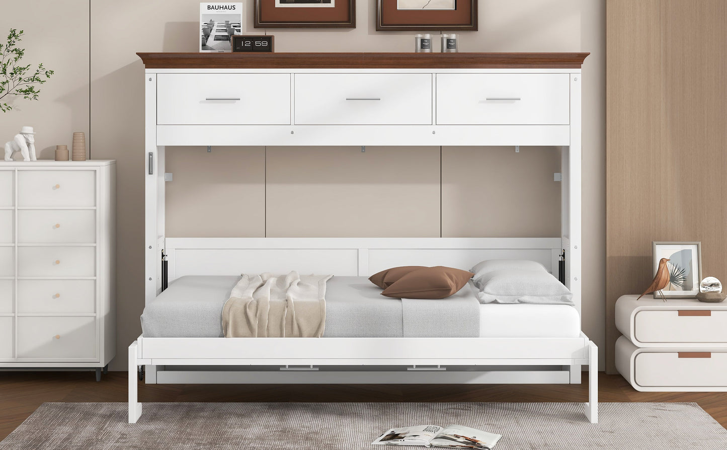 Twin Murphy Bed with 3 Drawers