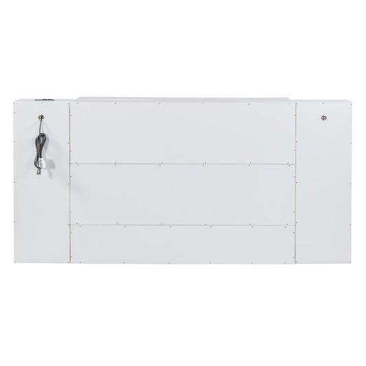 Queen Murphy Wall Bed with Storage Cabinets, Drawers & USB - White