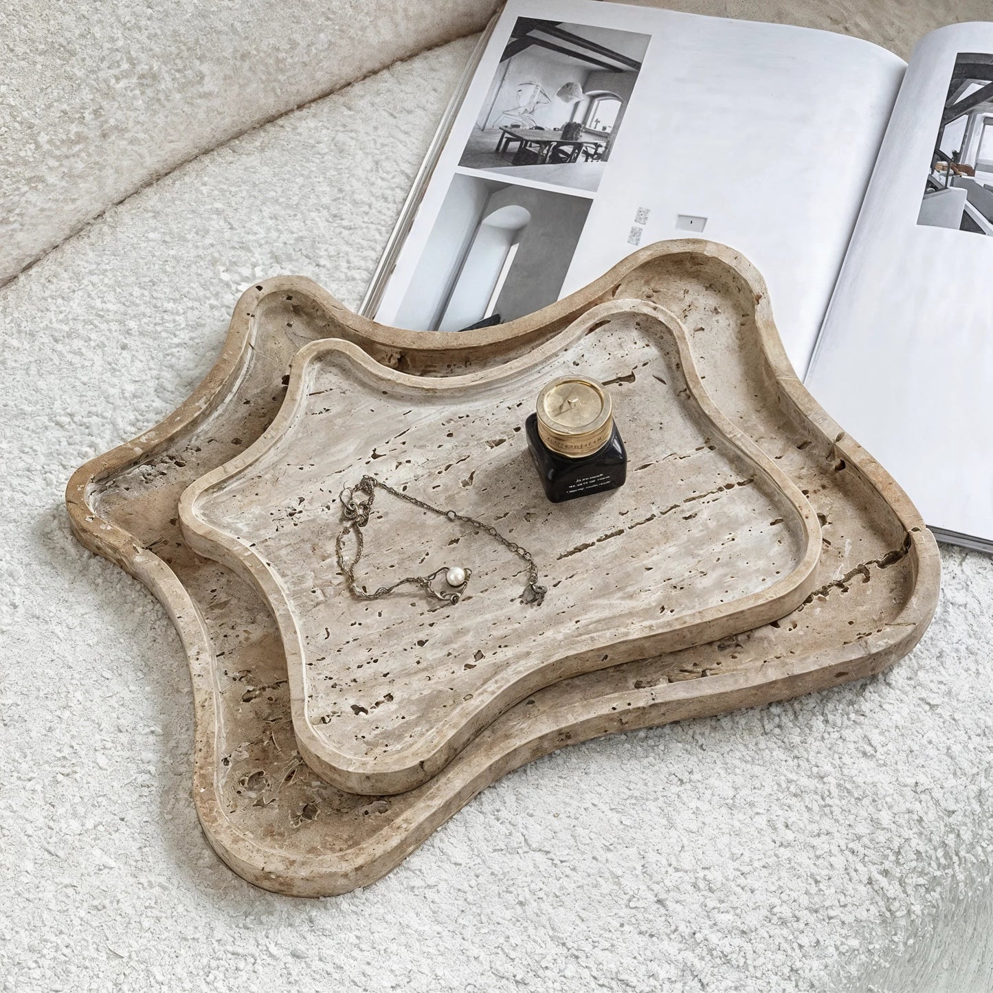 Peguera Marble Tray Set