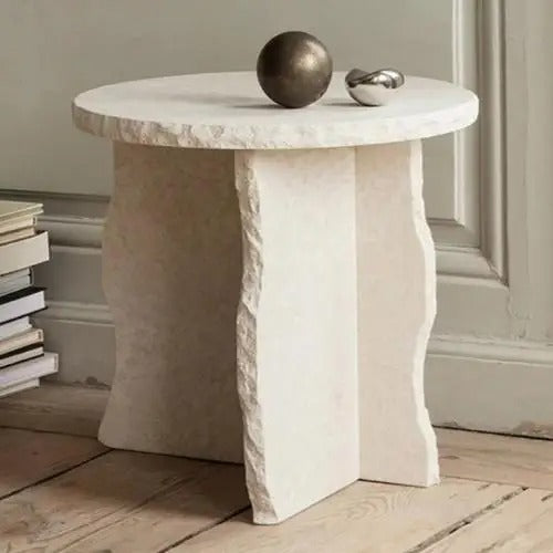 Calloy Travertine Side Table