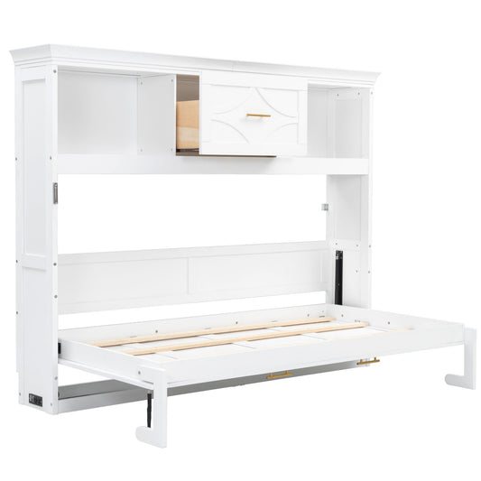 Murphy Bed with Charging Station & Drawer