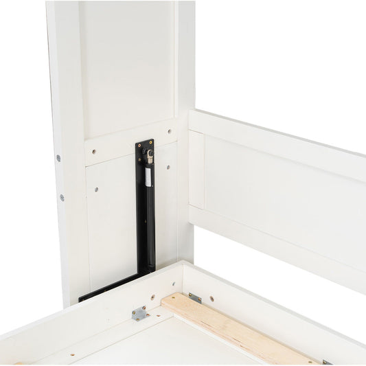 Full Murphy Bed with 2 Drawers - Beige