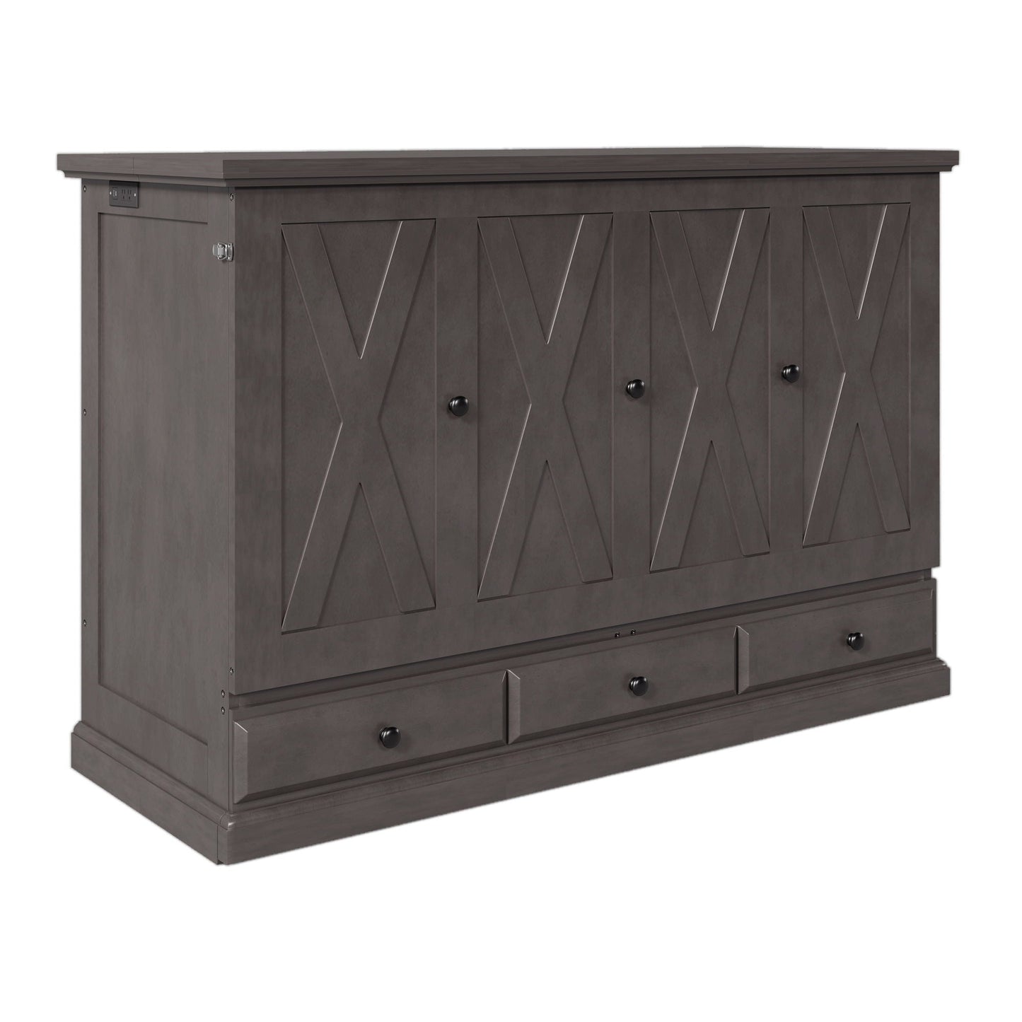 Murphy Cabinet Bed with Charging Station & Storage Drawer