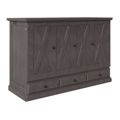 Murphy Cabinet Bed with Charging Station & Storage Drawer