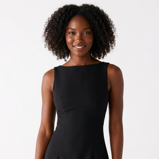 Structured V-Back Cocktail Mini Dress: Lulita Sculpted Evening Wear