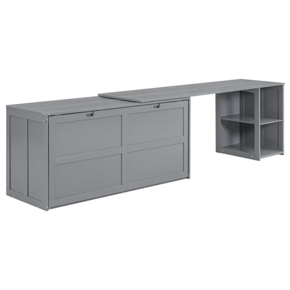 Queen Murphy Bed with Rotating Desk - Gray