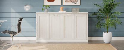 Twin Horizontal Murphy Bed - Rustic White