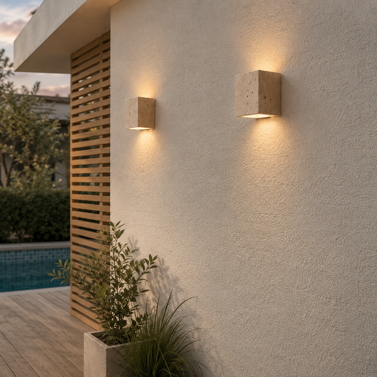 Sahar Travertine Outdoor Wall Light