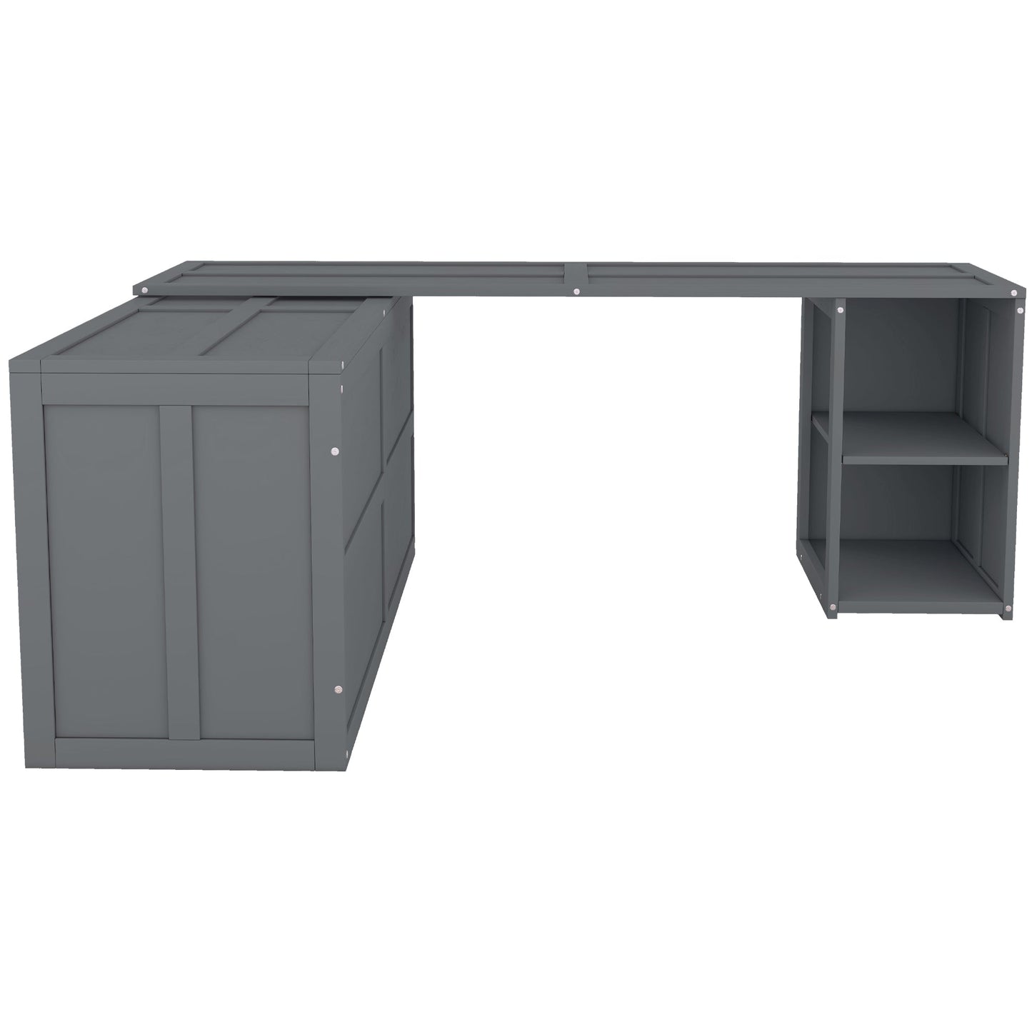 Queen Murphy Bed with Rotating Desk - Gray