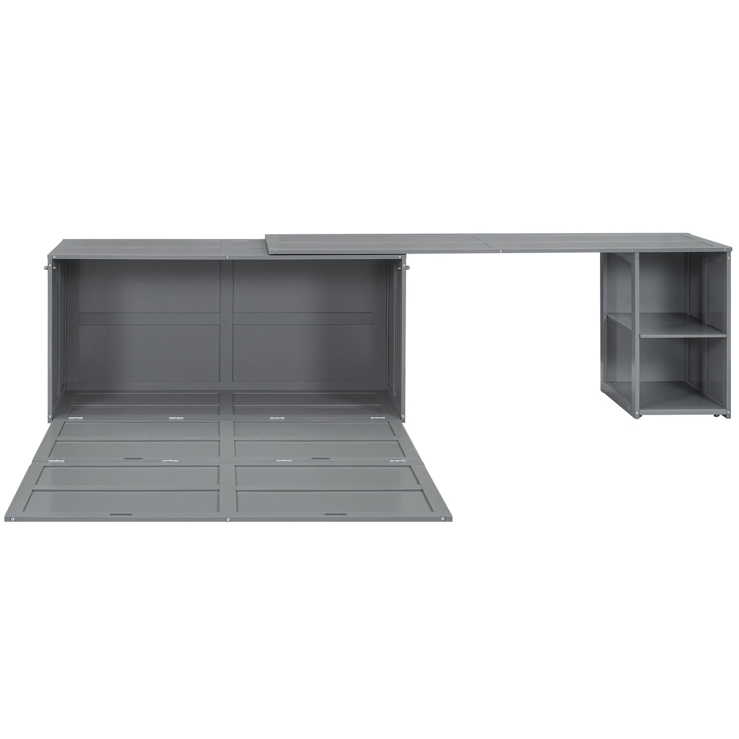 Queen Murphy Bed with Rotating Desk - Gray