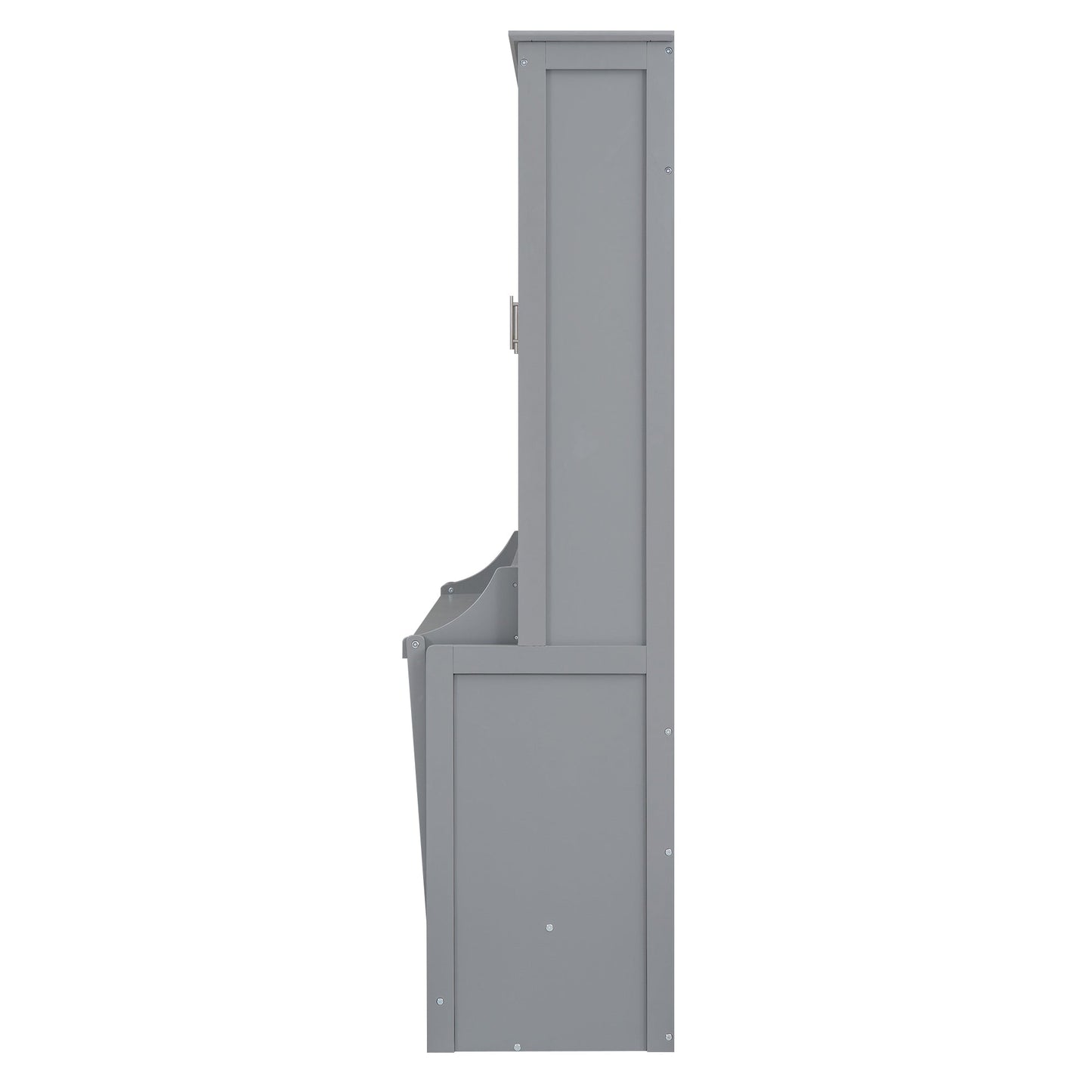 Queen Murphy Bed with Shelf - Gray