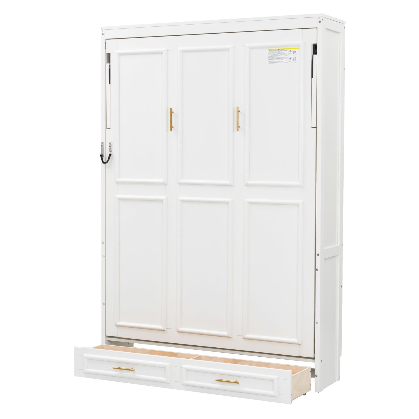 Full Murphy Bed with 2 Drawers - Beige