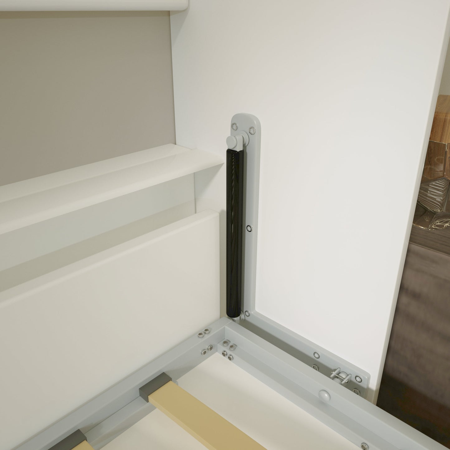 Twin Horizontal Murphy Bed with Shelf Storage