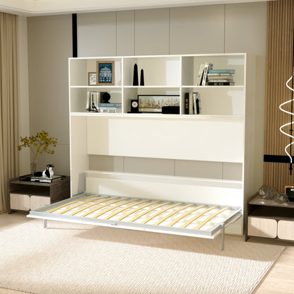 Twin Horizontal Murphy Bed with Shelf Storage