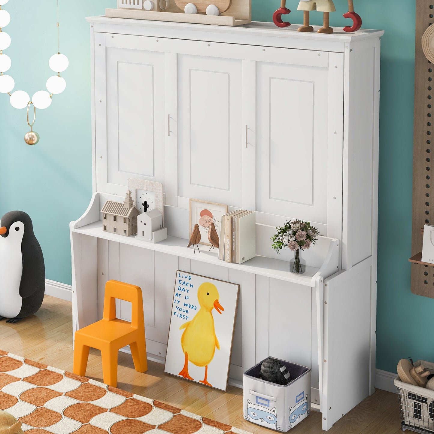 Queen Murphy Bed with Shelf