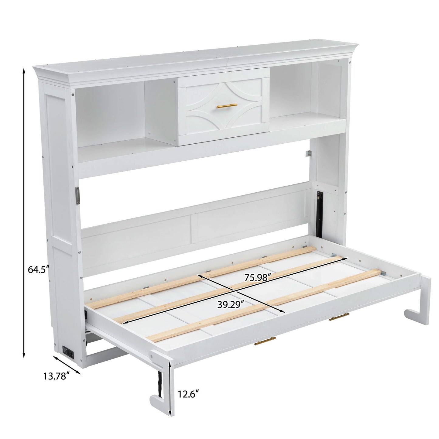 Murphy Bed with Charging Station & Drawer