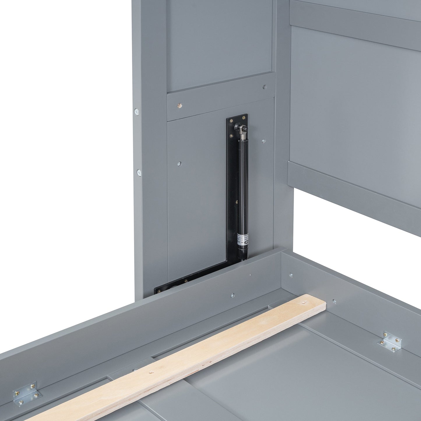 Full Murphy Wall Bed with Top Cabinets - Gray