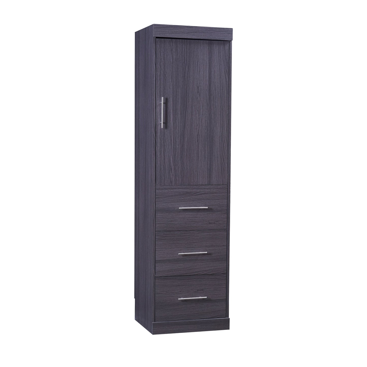 Full Murphy Bed with Wardrobe & Drawers - Gray