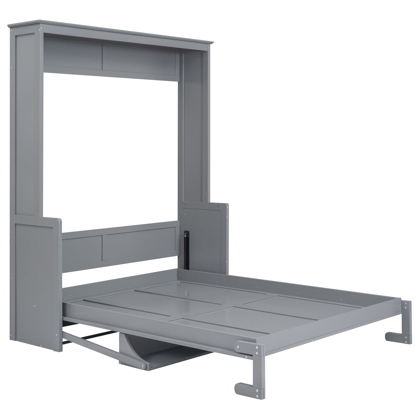 Queen Murphy Bed with Shelf - Gray