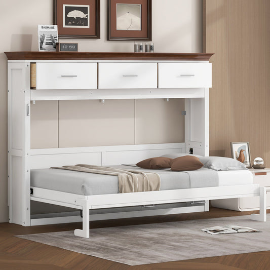 Twin Murphy Bed with 3 Drawers