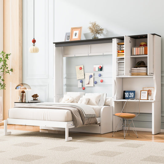 Murphy Bed with Sofa, Desk & Storage Cabinet