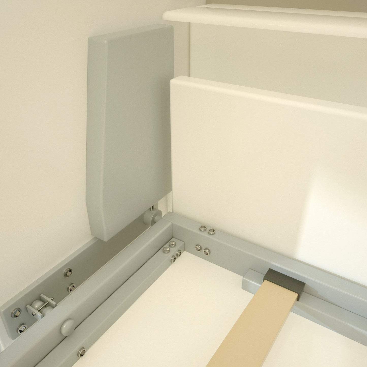 Twin Horizontal Murphy Bed with Shelf Storage - White
