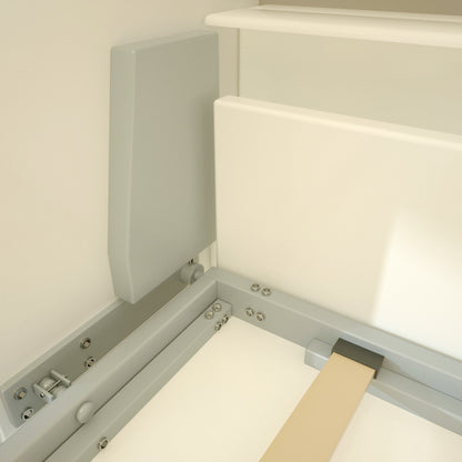 Twin Horizontal Murphy Bed with Shelf Storage - White