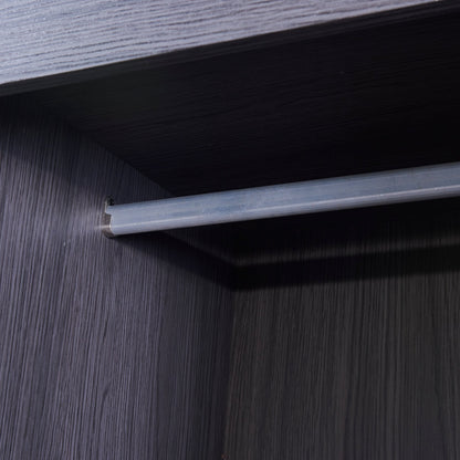 Full Murphy Bed with Wardrobe & Drawers - Gray