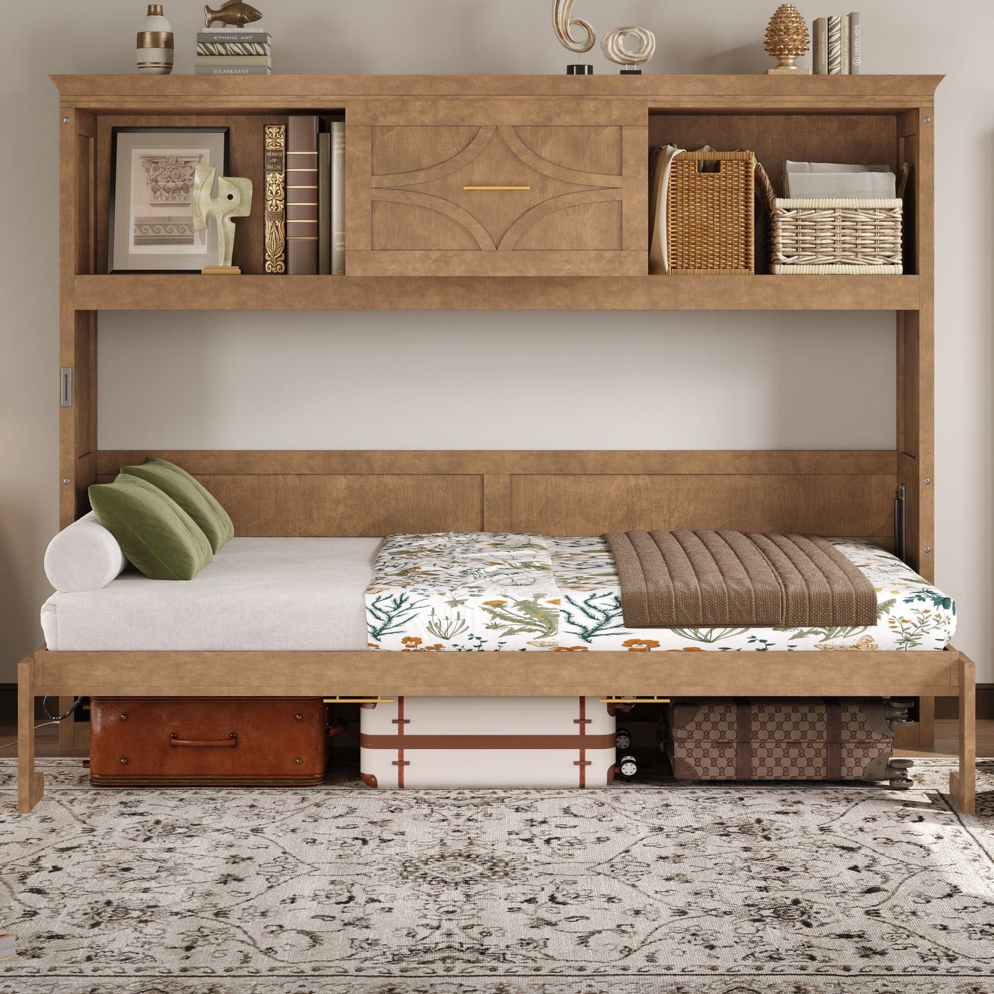 Murphy Bed with Charging Station & Drawer