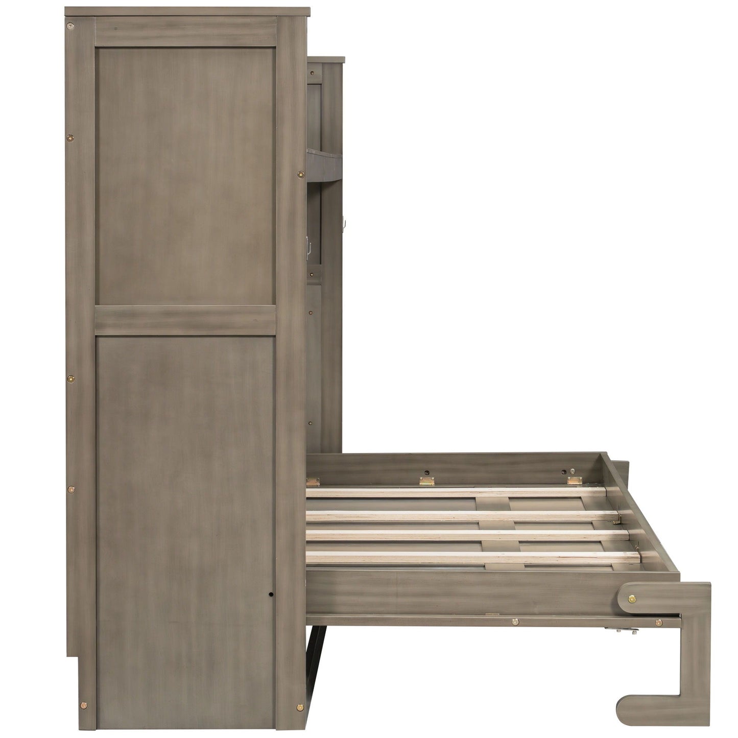 Murphy Bed with Desk, LED Light & USB Charging Station
