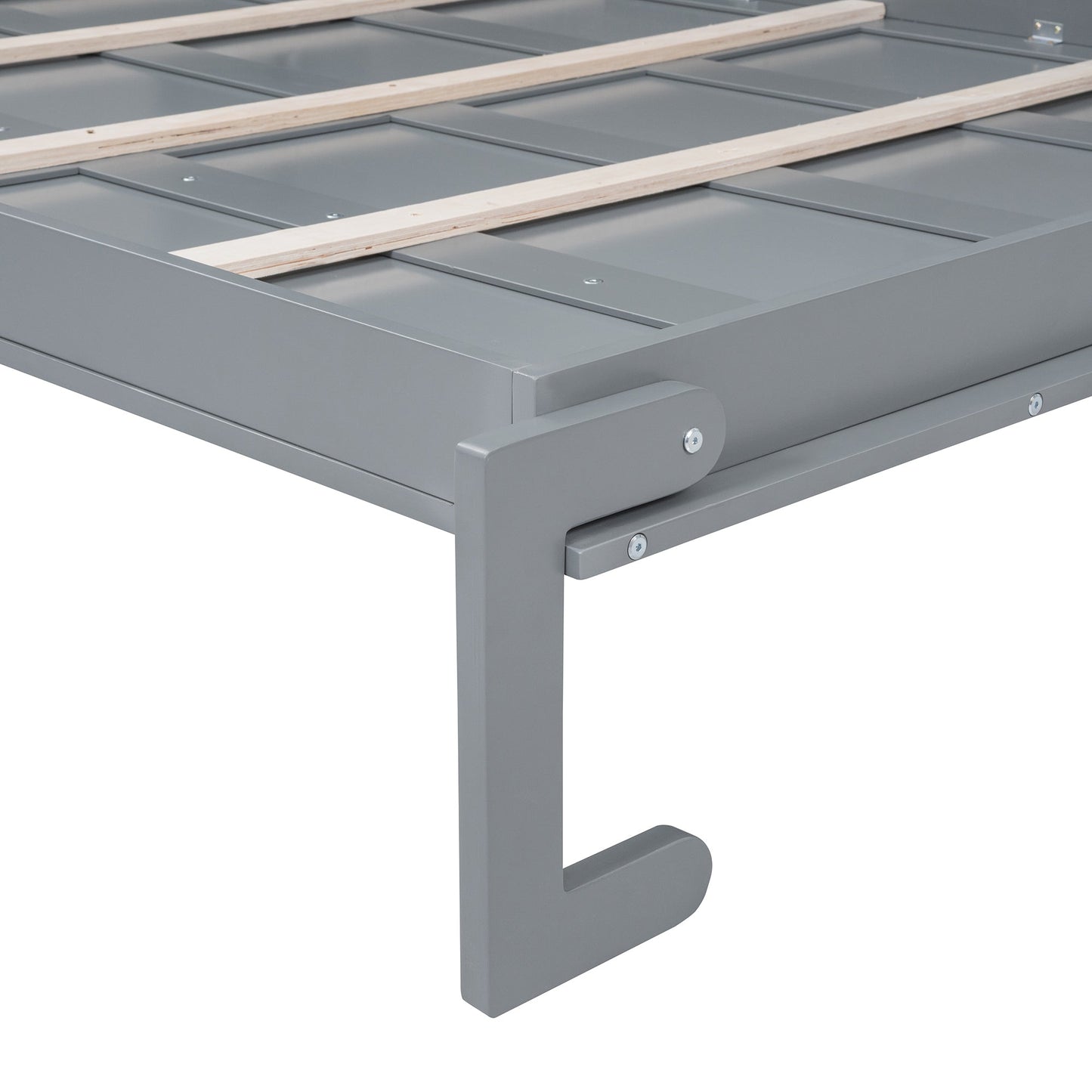 Full Murphy Wall Bed with Top Cabinets - Gray