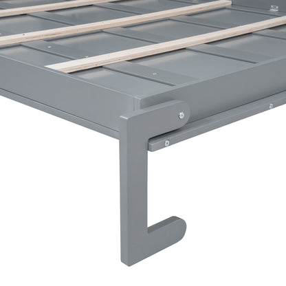 Full Murphy Wall Bed with Top Cabinets - Gray