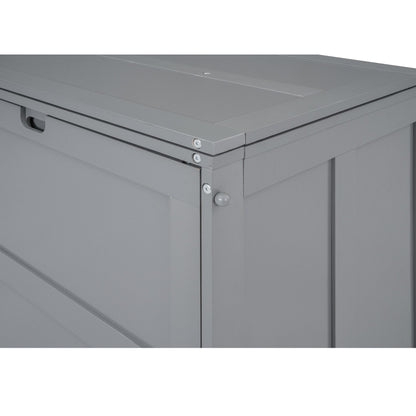 Queen Murphy Bed with Rotating Desk - Gray