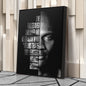 Michael Jordan Face Canvas Art - Motivational NBA Poster Wall Decor