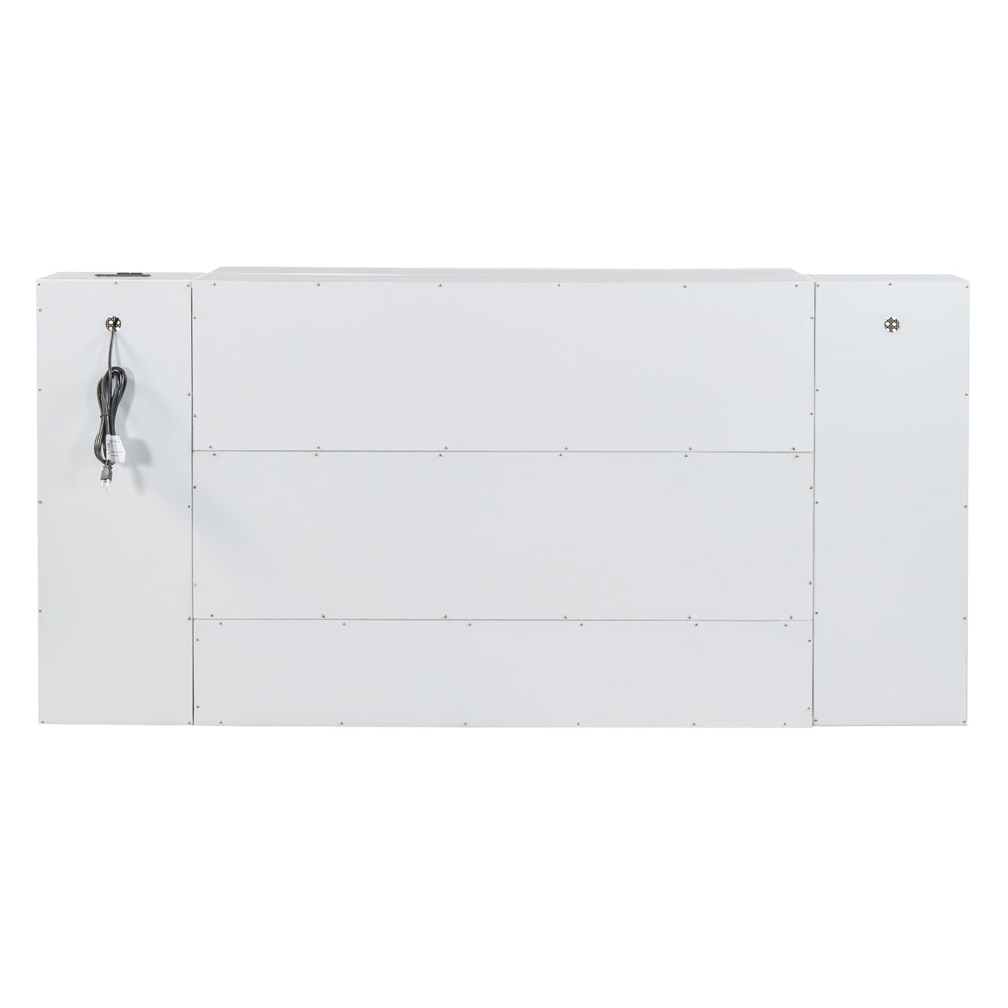 Queen Murphy Wall Bed with Storage Cabinets, Drawers & USB - White