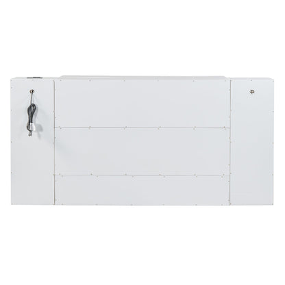 Queen Murphy Wall Bed with Storage Cabinets, Drawers & USB - White