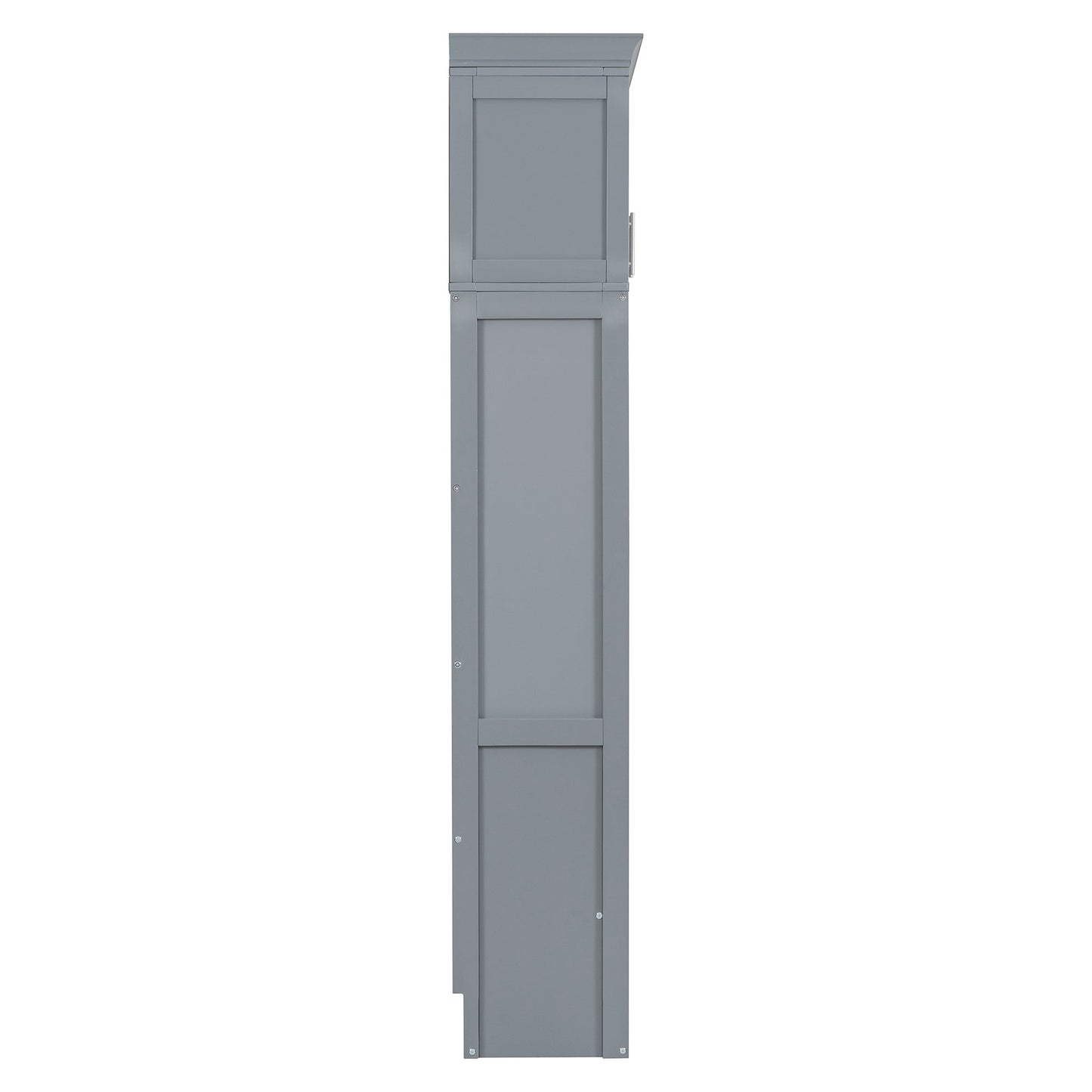 Full Murphy Wall Bed with Top Cabinets - Gray