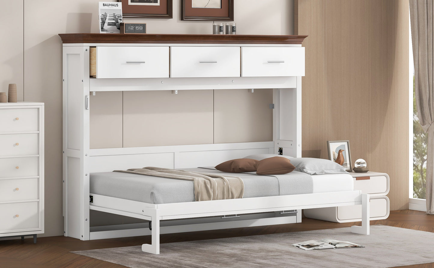 Twin Murphy Bed with 3 Drawers