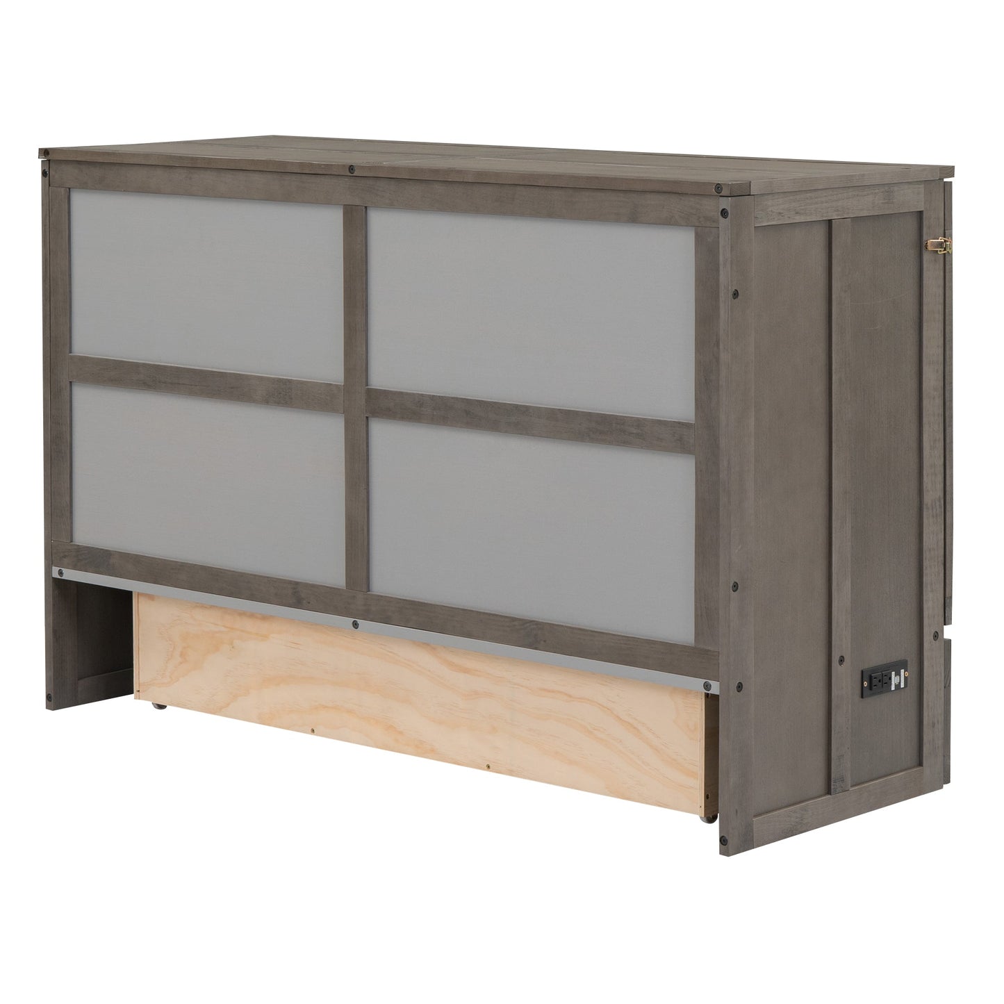 Queen Murphy Bed with Charging Station - Antique Grey