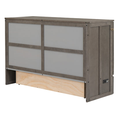 Queen Murphy Bed with Charging Station - Antique Grey