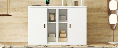 Full Murphy Bed with Shelves, Cabinets & USB Ports - White