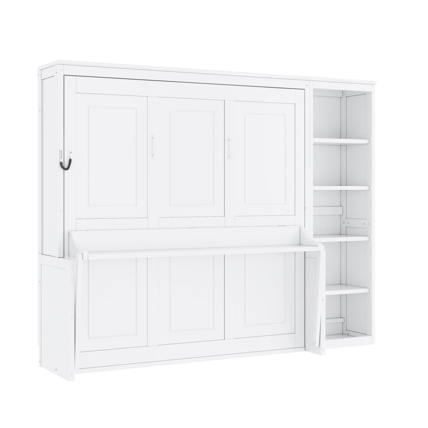 Reinforced Murphy Bed with Desk & Bookshelf