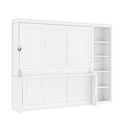 Reinforced Murphy Bed with Desk & Bookshelf
