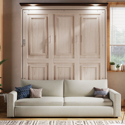 Queen Murphy Bed with Sofa & LED Lighting
