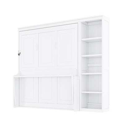 Reinforced Murphy Bed with Desk & Bookshelf