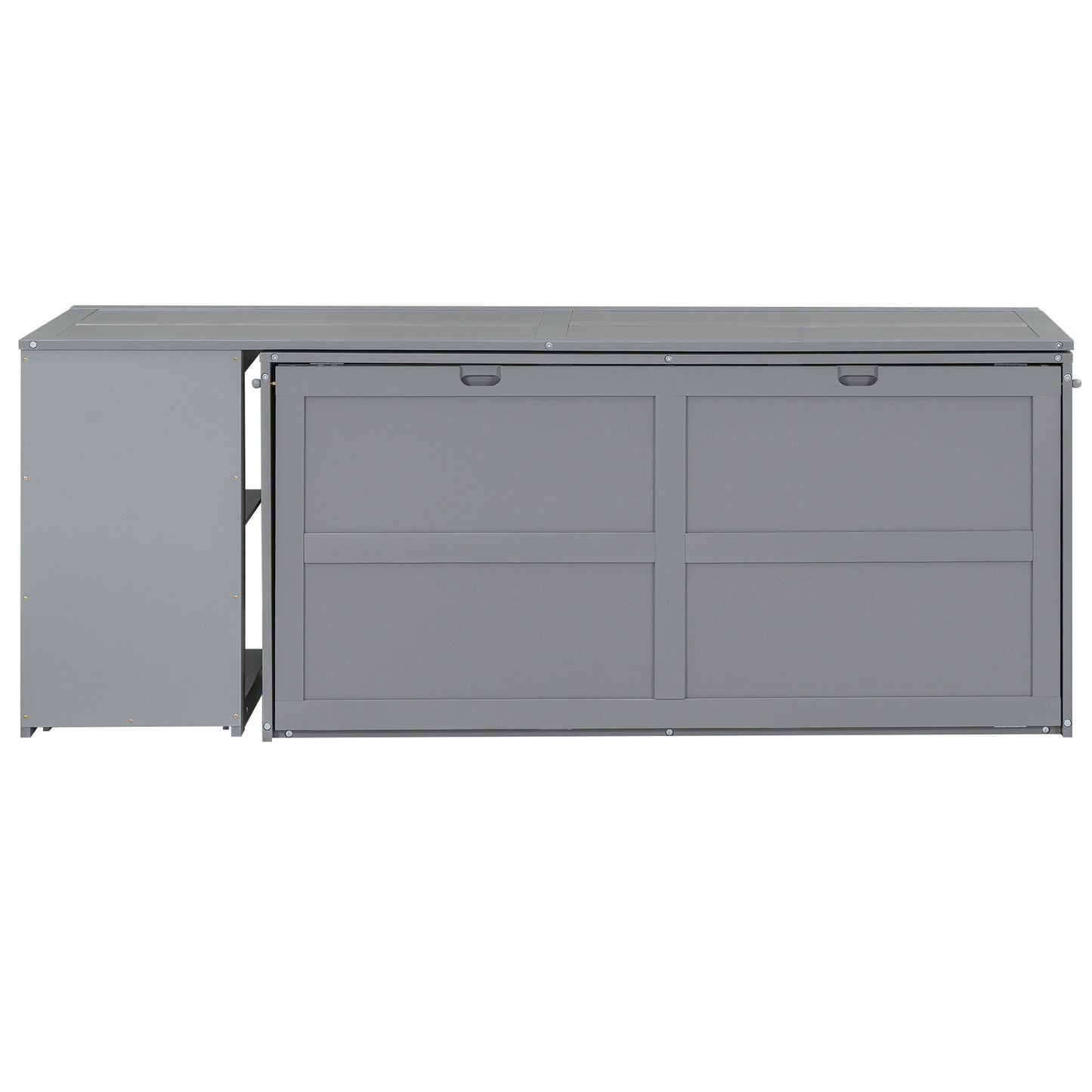 Queen Murphy Bed with Rotating Desk - Gray