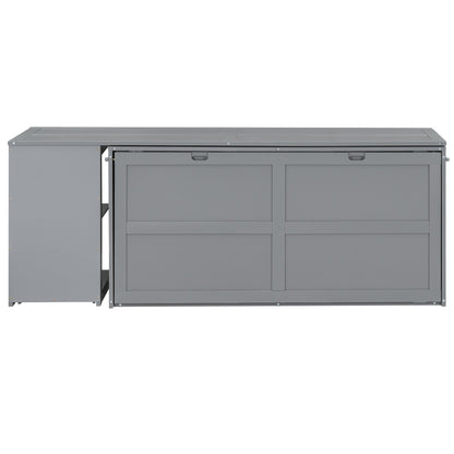 Queen Murphy Bed with Rotating Desk - Gray