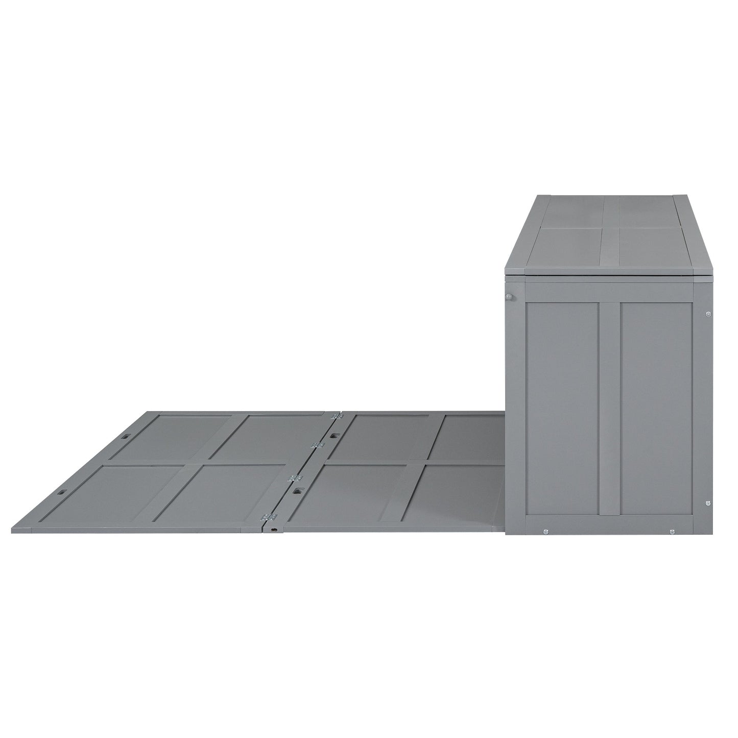 Queen Murphy Bed with Rotating Desk - Gray