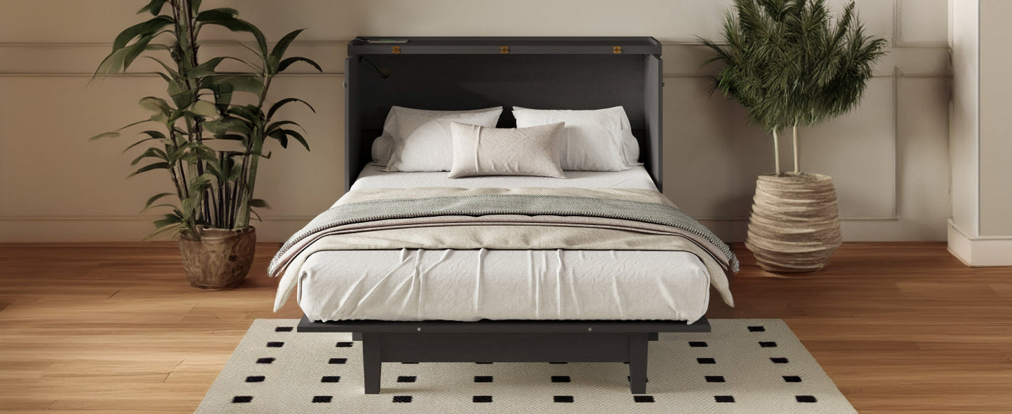 Farmhouse Solid Pine Murphy Cabinet Bed