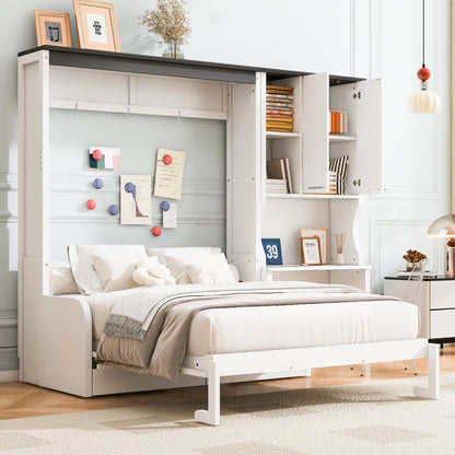Murphy Bed with Sofa, Desk & Storage Cabinet